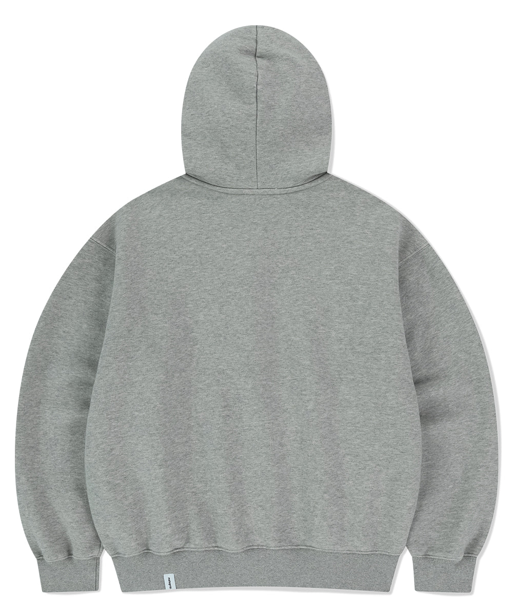 Mahagrid mah CUT OFF APPLIQUE ZIP-UP HOODIE