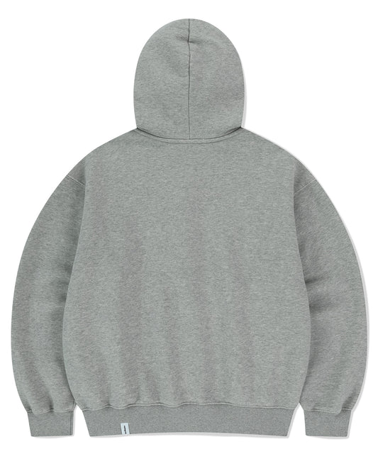 Mahagrid mah CUT OFF APPLIQUE ZIP-UP HOODIE