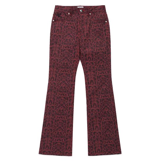 Cavish Python Bootscut Pants [Red]