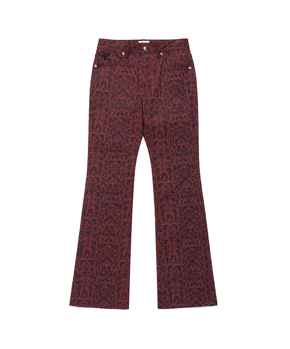 Cavish Python Bootscut Pants [Red]