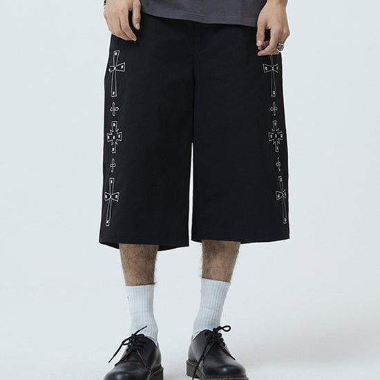 Mahagrid Cross Stud Twill Shorts