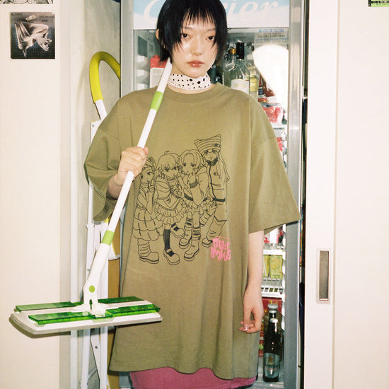 Nice Ghost Club Ghost Angels Photo Big Big Tee [Khaki]