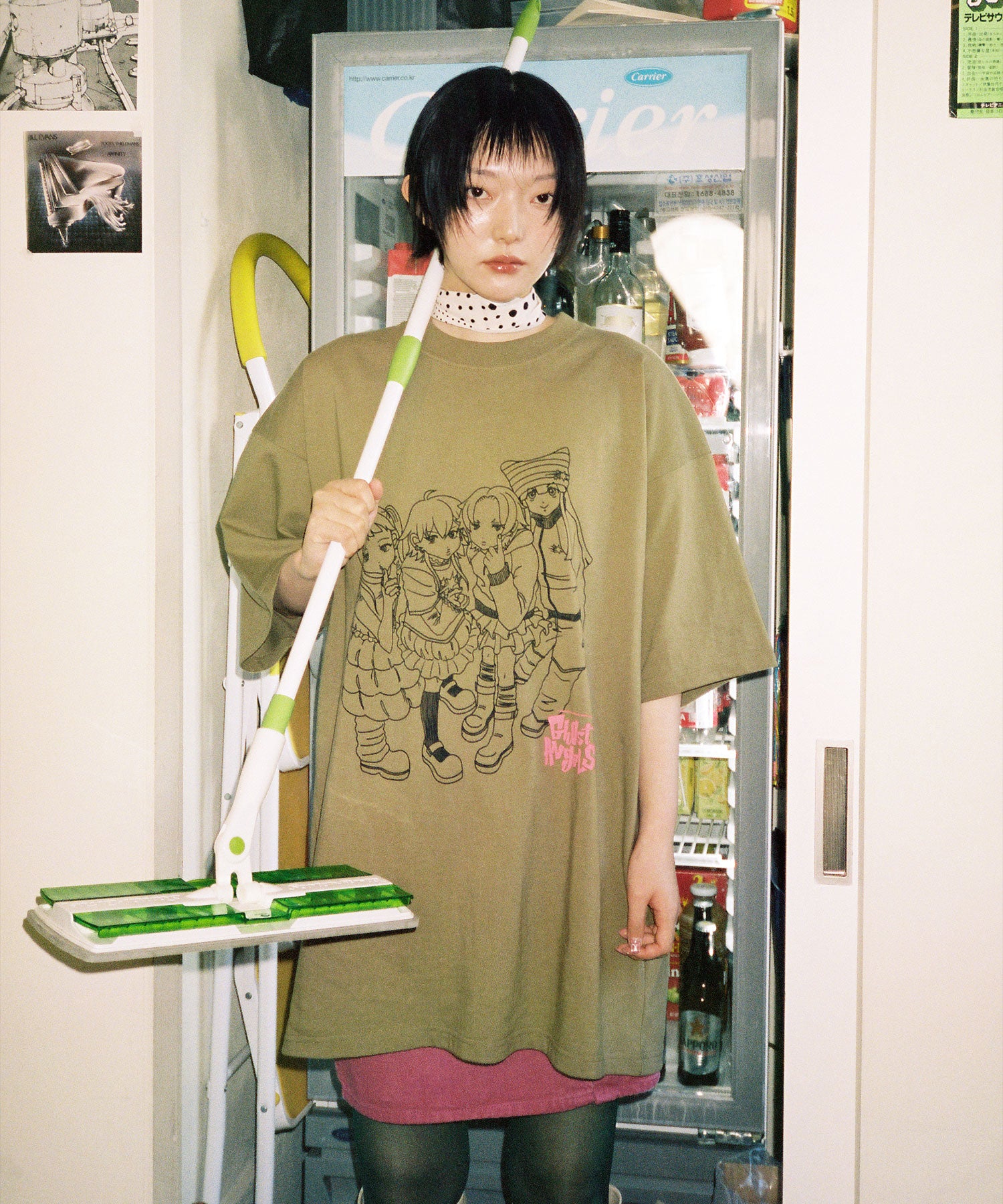 Nice Ghost Club Ghost Angels Photo Big Big Tee [Khaki]