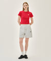 Marithé François Girbaud W ANTIQUE CLASSIC LOGO SLIM CROP TEE red