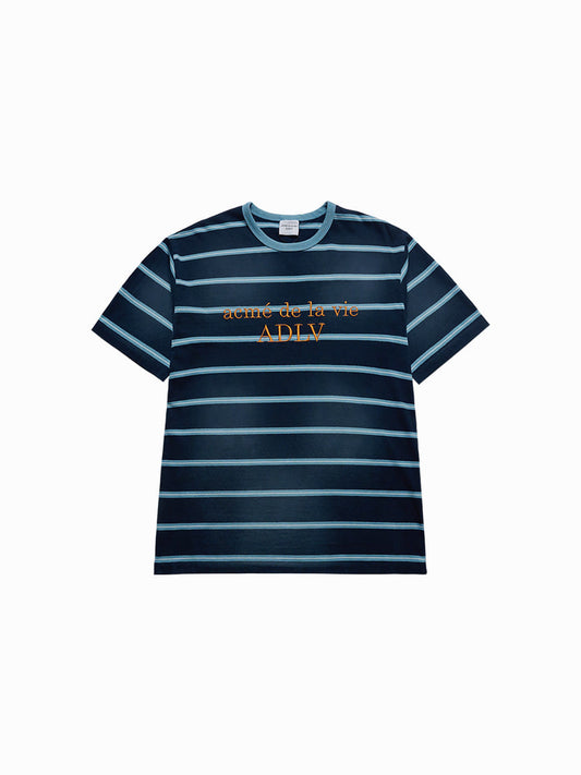 ADLV Stripe Washed Point Logo Short Sleeve T-Shirt