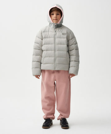 Marithé François Girbaud ENFANT CLASSIC LOGO SWEAT PANTS (BRUSHED) GRAY PINK