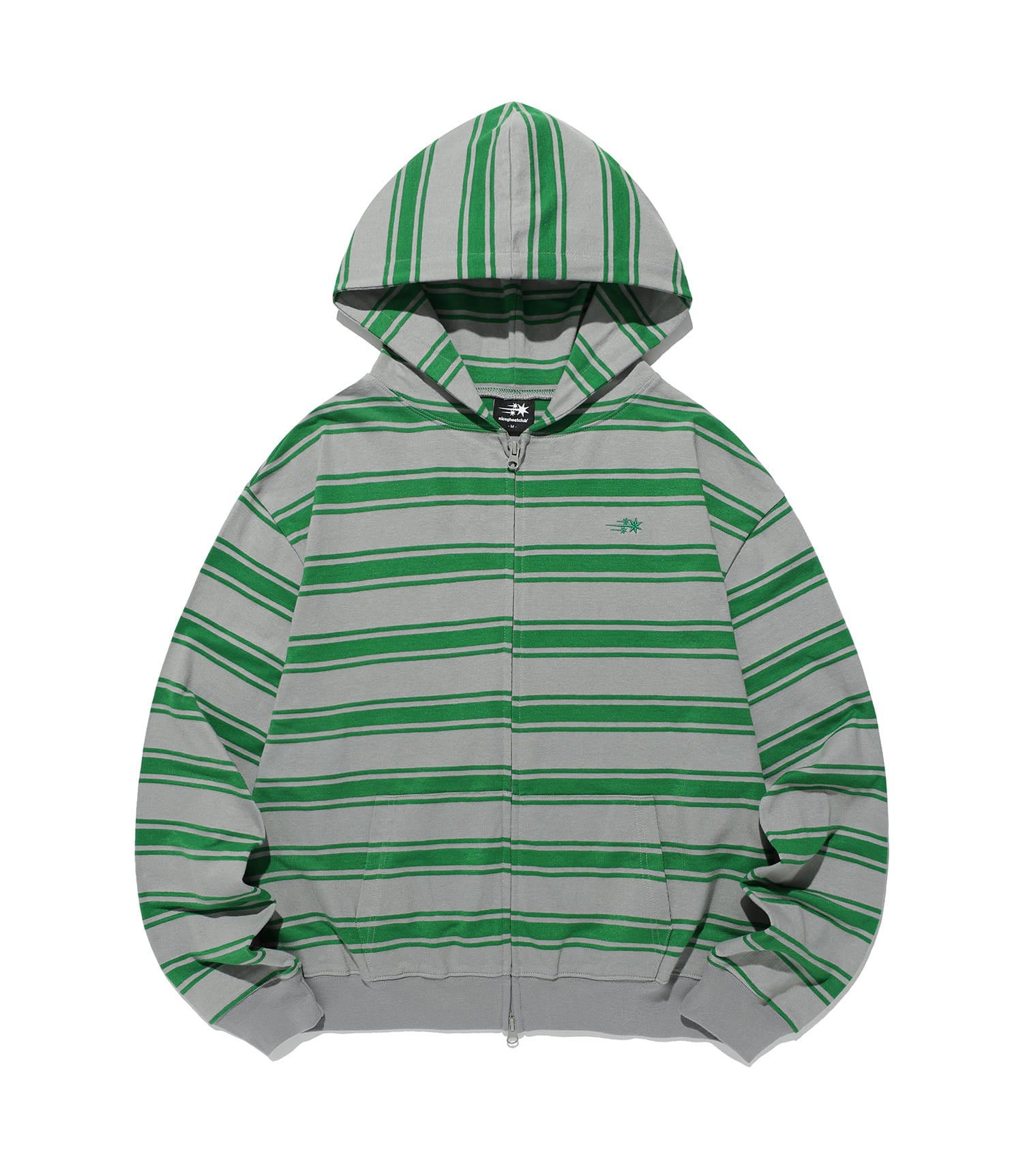 Nice Ghost Club Multi Stripe 3 Star Hoodie Zip Up [Grey]