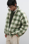 General Idea UNISEX Warm Check Fleece Zip-Up Jumper