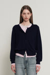 General Idea WOMAN Double Layered Crew Neck Cardigan