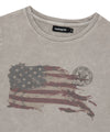Mahagrid Washed Flag Crop Tee in Beige