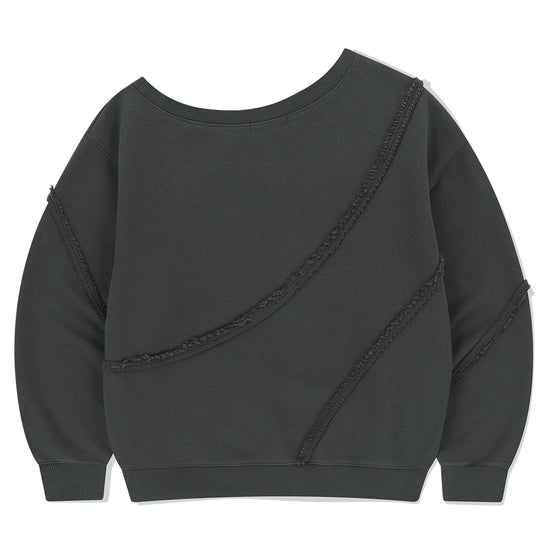 Mahagrid Cut Off One Shoulder Sweatshirt