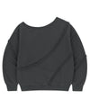 Mahagrid Cut Off One Shoulder Sweatshirt