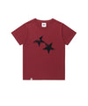 Cavish W Twin Star Short Sleeve Tee [Burgundy]