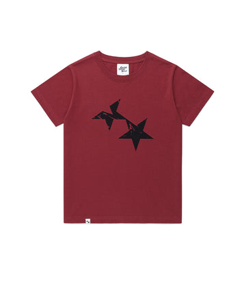 Cavish W Twin Star Short Sleeve Tee [Burgundy]