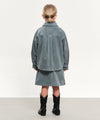 Marithé François Girbaud Kids W Eiffel Label Corduroy Mini Skirt Dark Blue