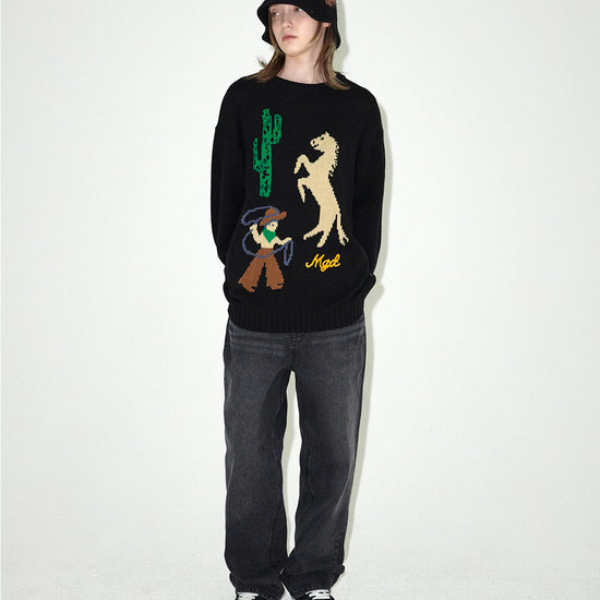 Mahagrid Eagle Knit Bucket Hat