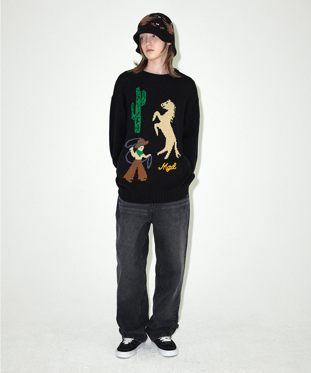 Mahagrid Eagle Knit Bucket Hat