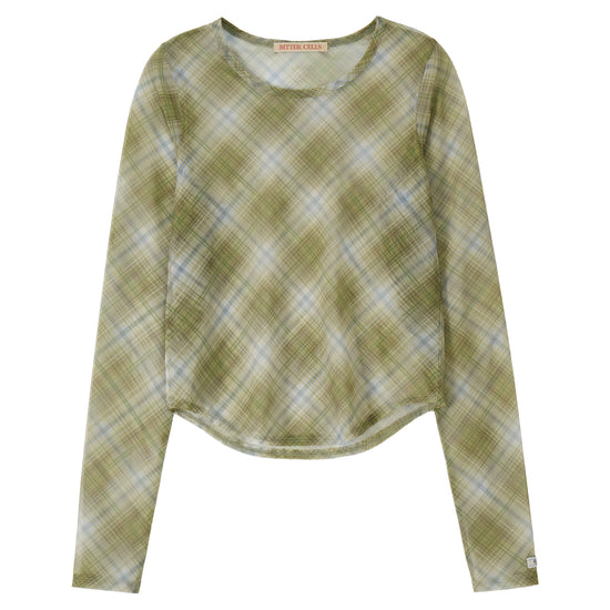 Bitter Cells Check See Through Long Sleeve - Olive