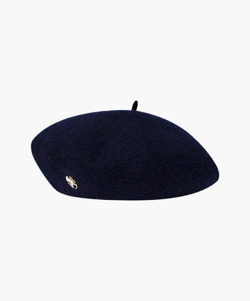 Marithé François Girbaud Metal Circle Logo Wool Beret
