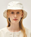 Marithé François Girbaud CLASSIC LOGO FLOWER BUCKET HAT ivory