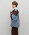 Marithé François Girbaud CLASSIC LOGO CORDUROY SHOULDER BAG ash blue