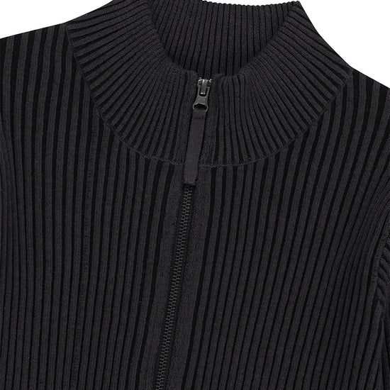 Mahagrid Two Tone Zip Up Cardigan