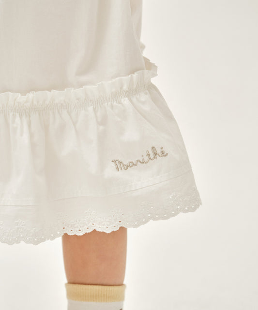 Marithé François Girbaud Kids W Frill Midi Skirt White