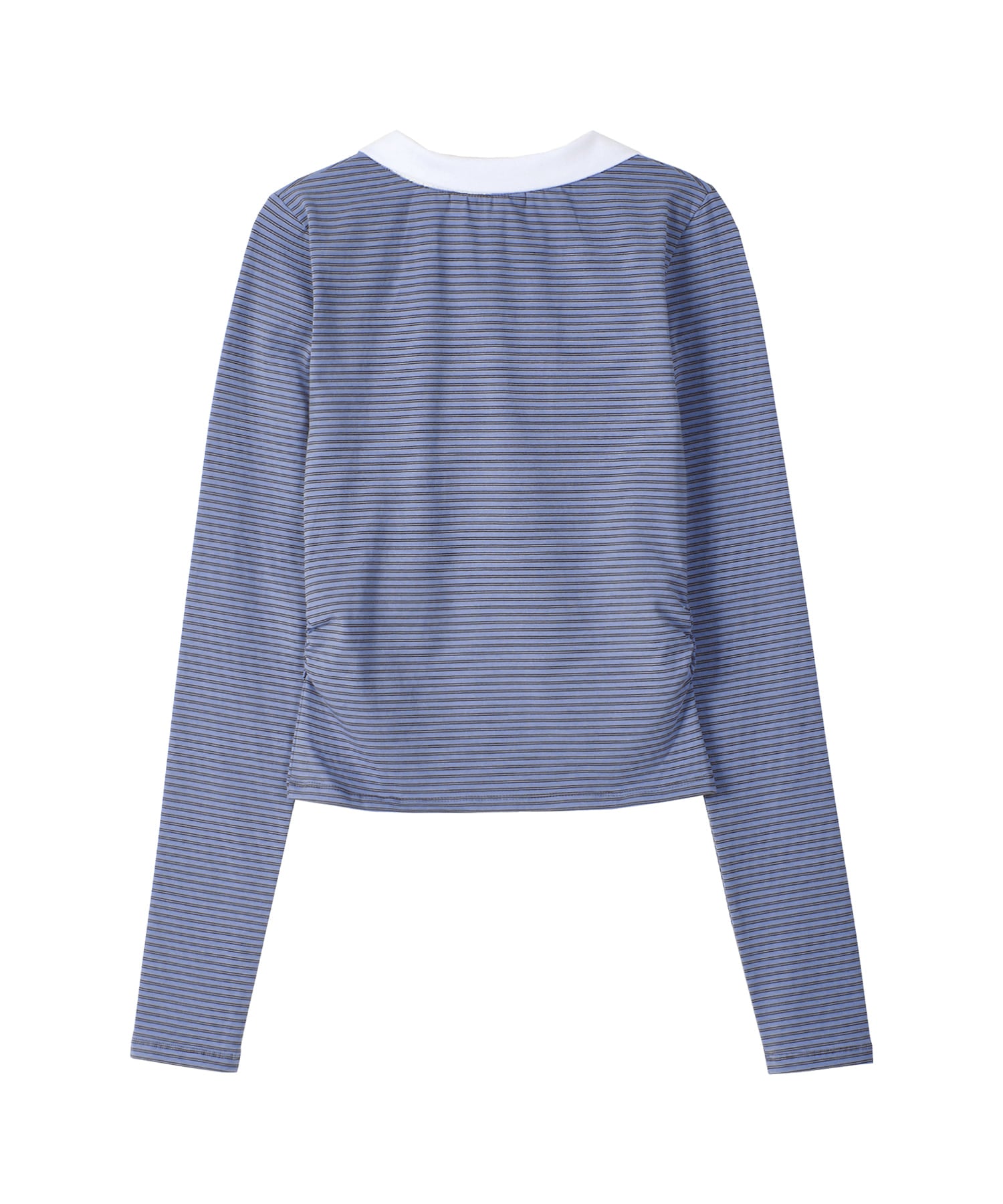 Bitter Cells Due Stripe Collar Tee-Blue
