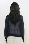 General Idea Woman Sheer Hood Knit Pullover