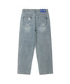 Cavish Distressed Flag Denim Pants [Blue]