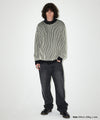 Mahagrid CUTTING CONTRAST HALF ZIP-UP KNIT
