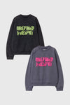 General Idea UNISEX Garment Dyeing Lettering Sweatshirt [2COL]