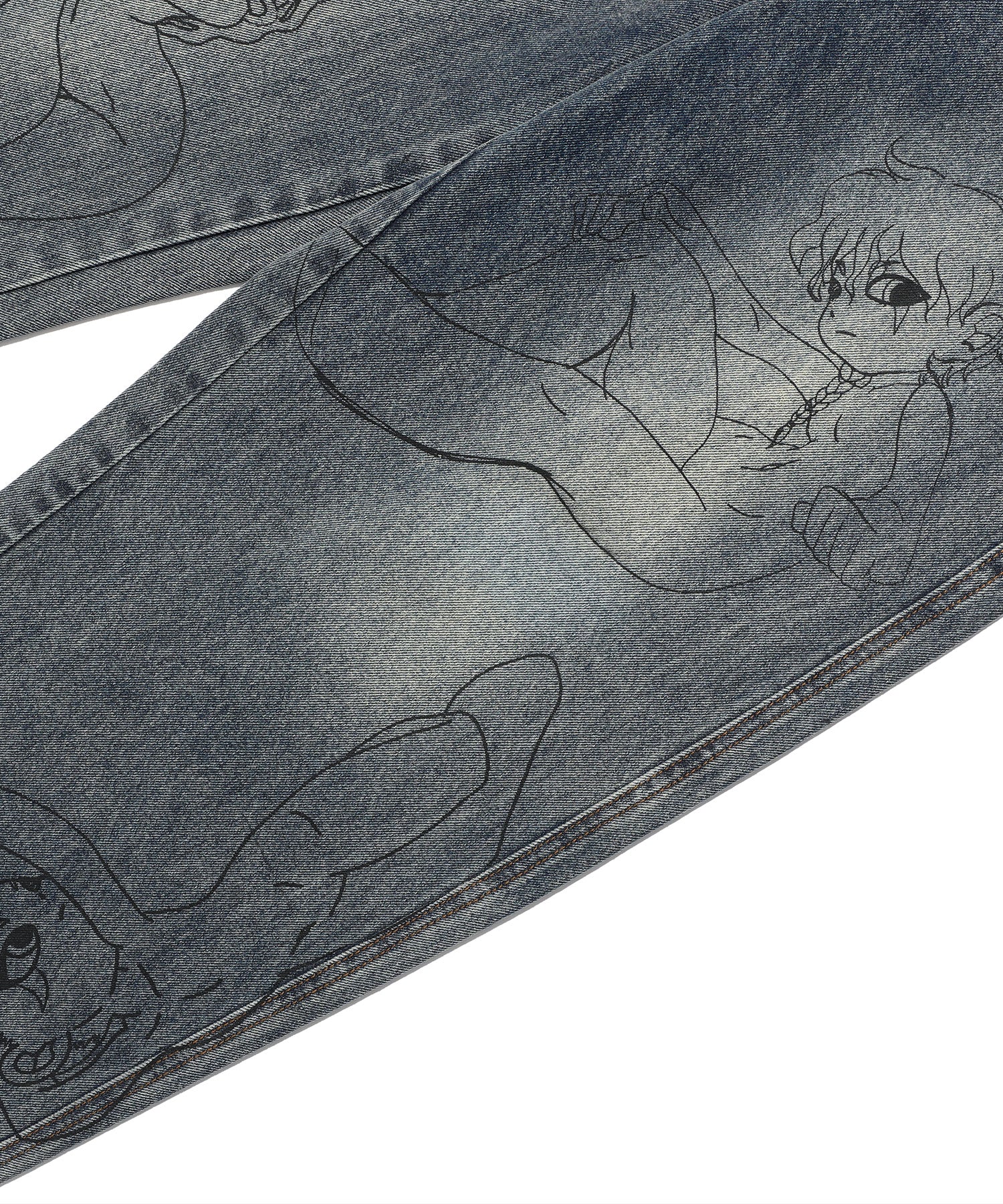 Nice Ghost Club Angels Wide Washed Jeans