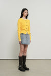 General Idea WOMAN GNRL Signature Superfine Wool Cable Cardigan [Light Grey]