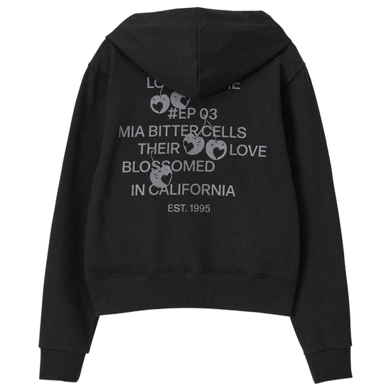 Bitter Cells Cherry Poem Slim Fit Hoodie-Black
