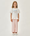 Marithé François Girbaud Kids White Balloon Sleeve Peplum Tee