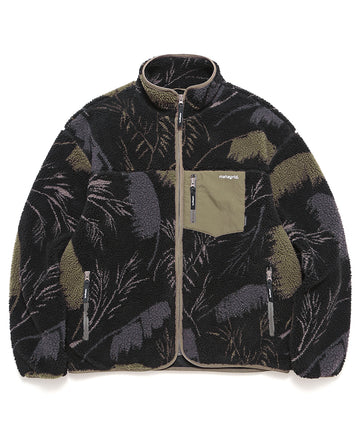 Mahagrid Palm Leaf Fleece Jacket Black