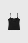 General Idea WOMAN Cap-Lined Backless Sleeveless Tank [BLACK]