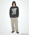 Mahagrid GRUNGE SLOGAN PIGMENT SWEATSHIRT [CHARCOAL]