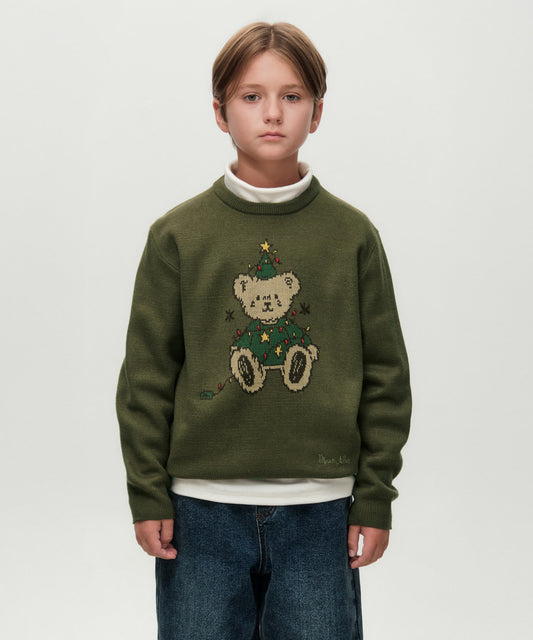Marithé François Girbaud Kids Holiday Bear Knit Pullover