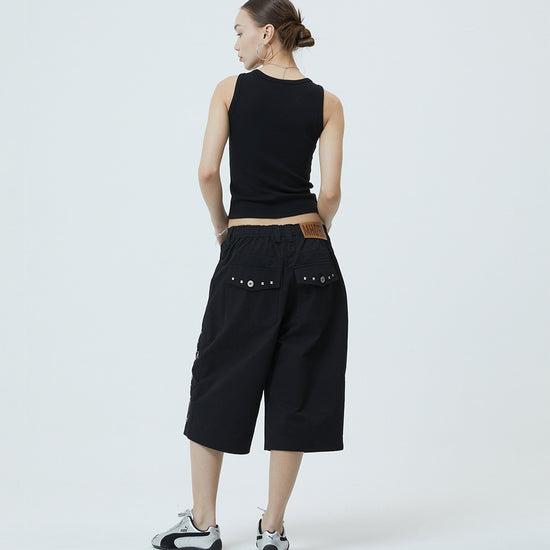 Mahagrid Cross Stud Twill Shorts