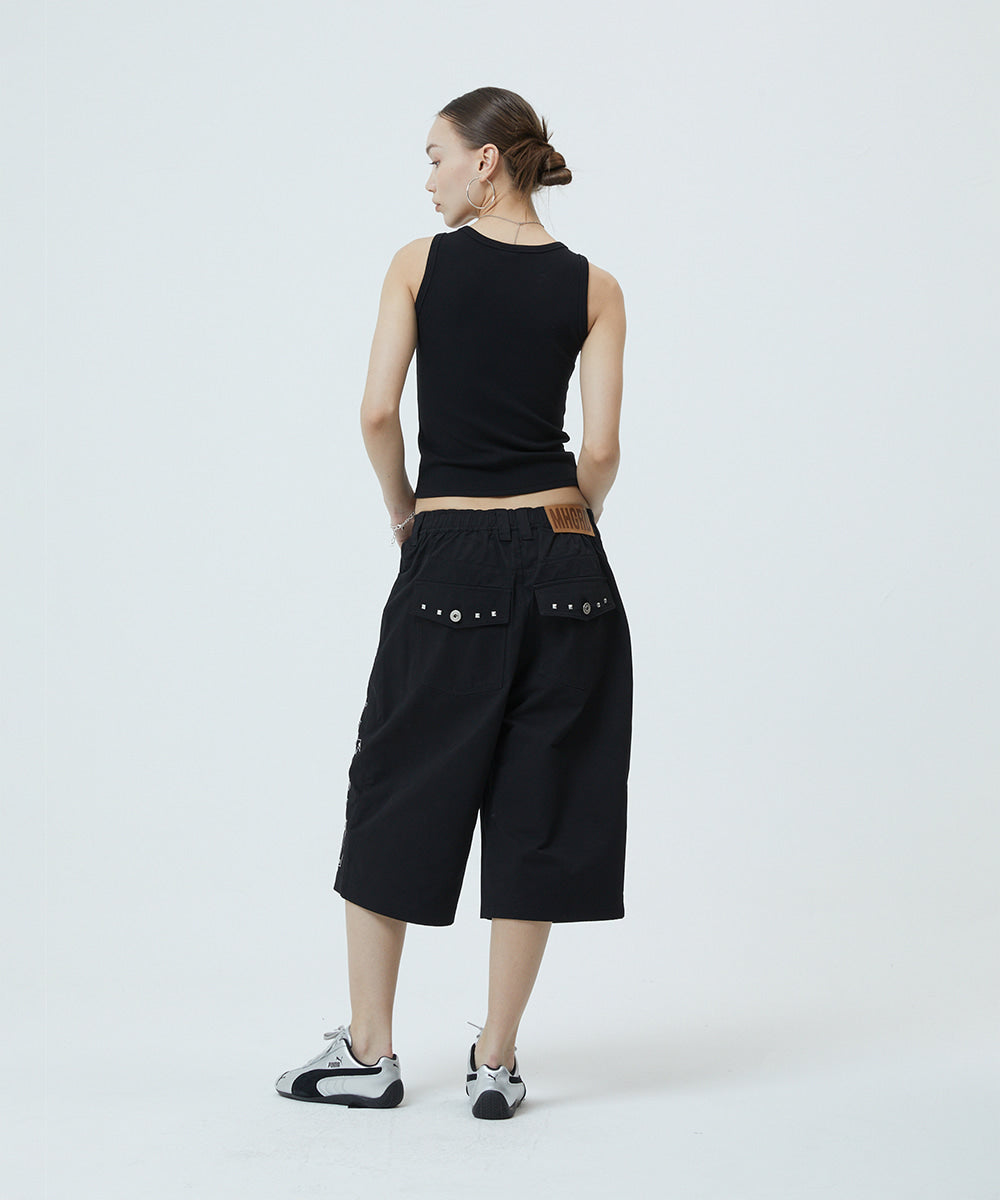 Mahagrid Cross Stud Twill Shorts
