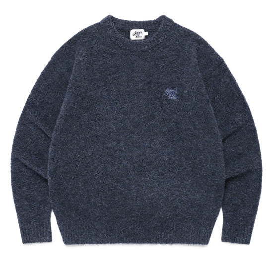 Cavish Two Tone Boucle Knit Crewneck