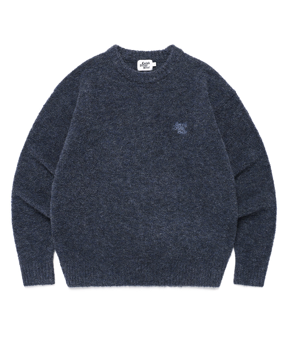 Cavish Two Tone Boucle Knit Crewneck