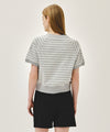 Marithé François Girbaud W VINTAGE CLASSIC LOGO HALF SWEATSHIRT melange gray