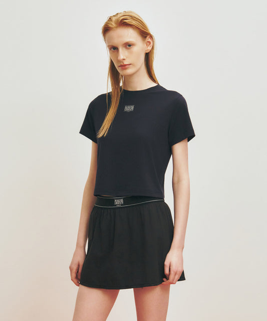 Marithé François Girbaud Marithé SPORT W CLASSIC LOGO CROP TEE navy