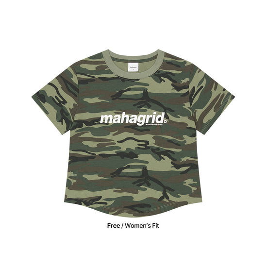 Mahagrid Camo Pattern Basic Logo Crop Tee