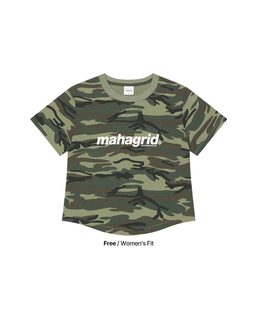 Mahagrid Camo Pattern Basic Logo Crop Tee