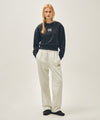 Marithé François Girbaud W FLOWER CLASSIC LOGO CROP SWEATSHIRT oatmeal