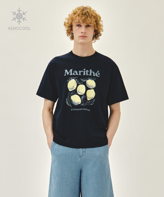 Marithé François Girbaud AEROCOOL LEMON GRAPHIC TEE navy